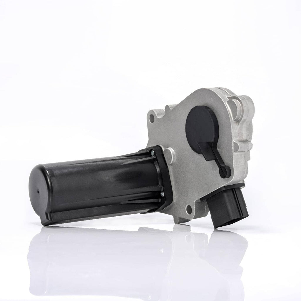 Transfer case shift actuator motor with black cylinder housing and side electrical connector