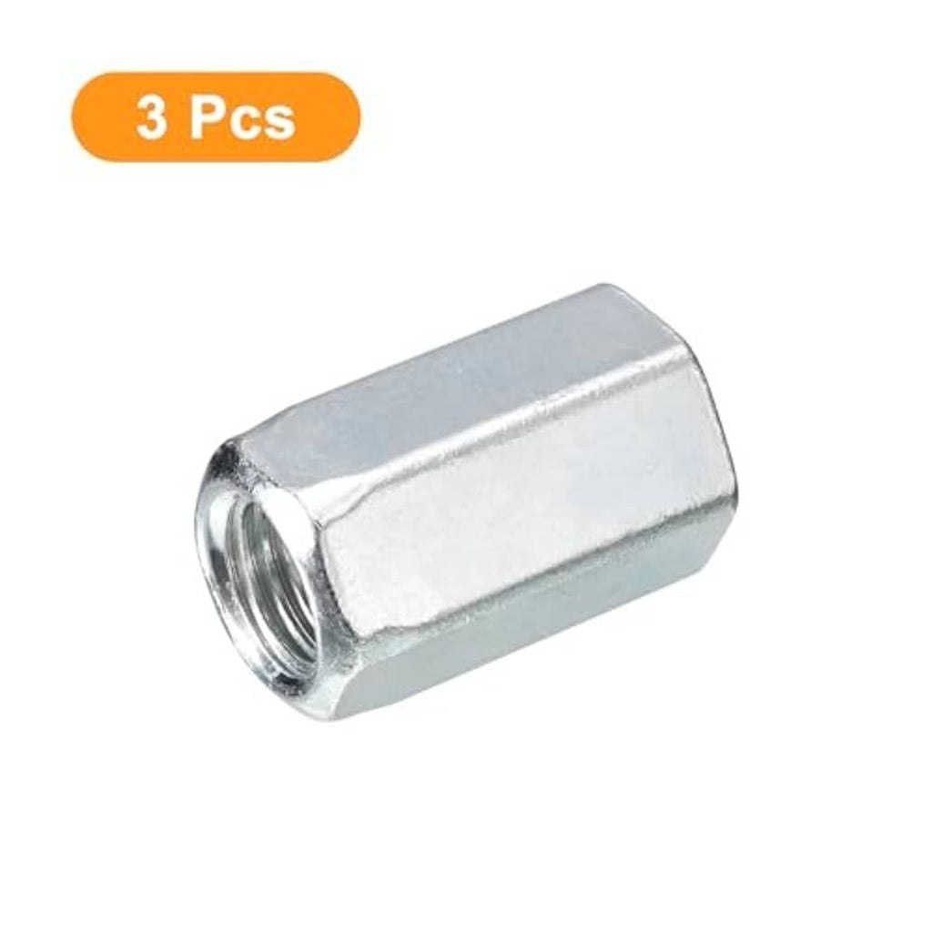 Galvanized hex coupling nut with internal threads, carbon steel