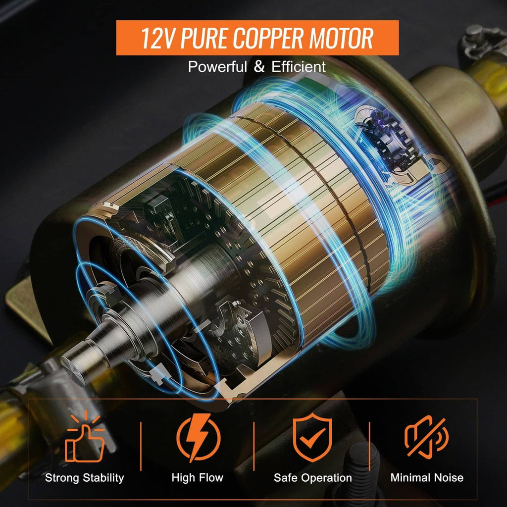 Fuel transfer pump copper motor with vented brass housing and wiring connections