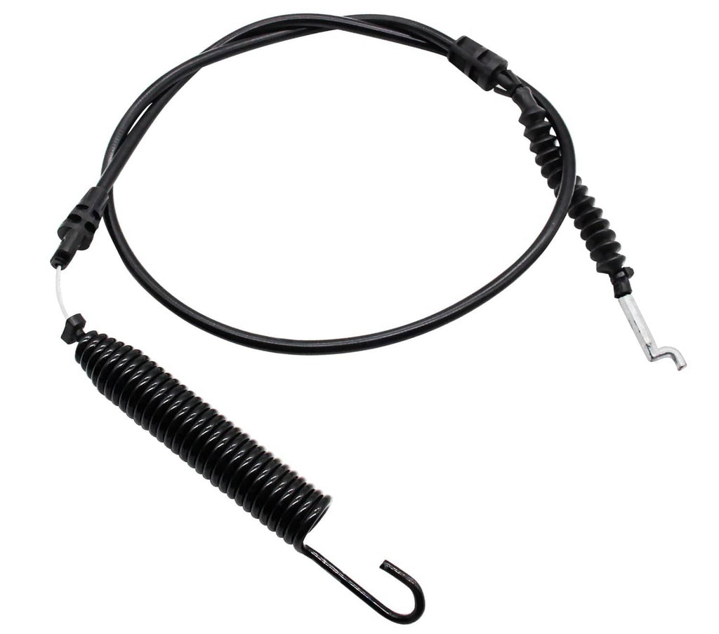 Black PTO cable with coiled spring and two connector ends