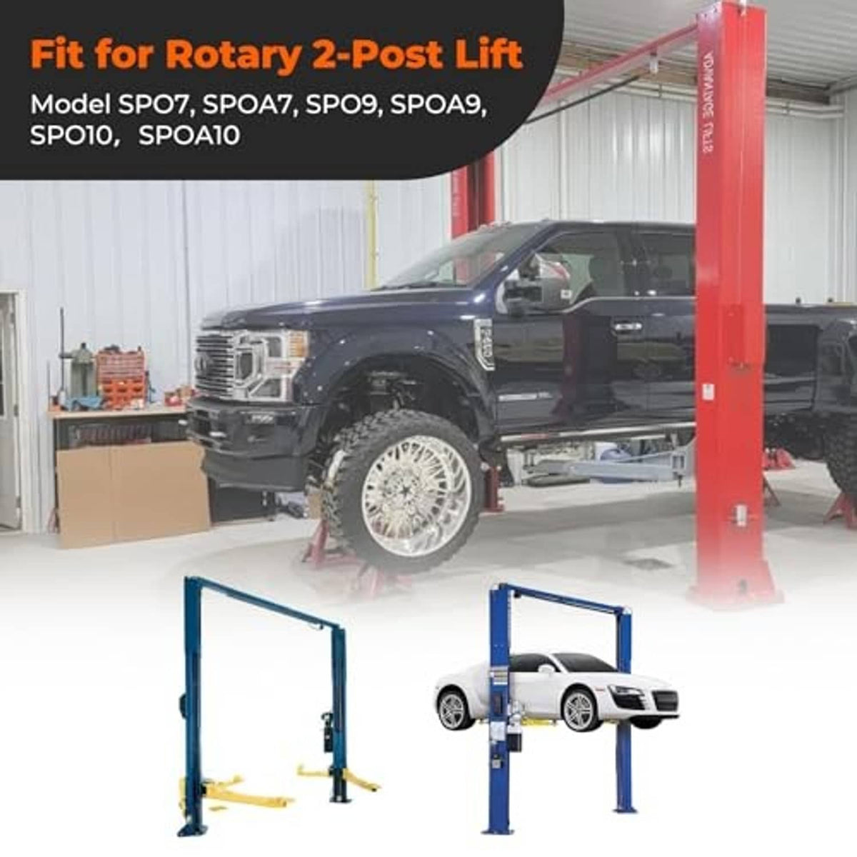Latch shaft safety spring kit for rotary 2-post lift, fitting lift latch components