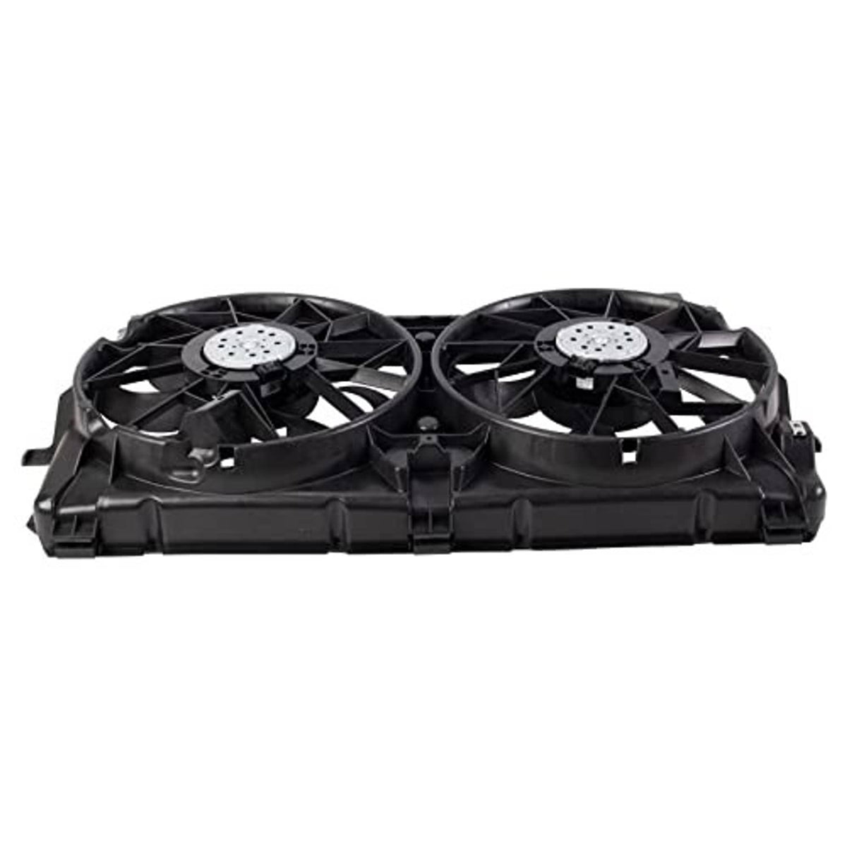 Dual radiator cooling fan assembly, overhead view showing two fan units and frames