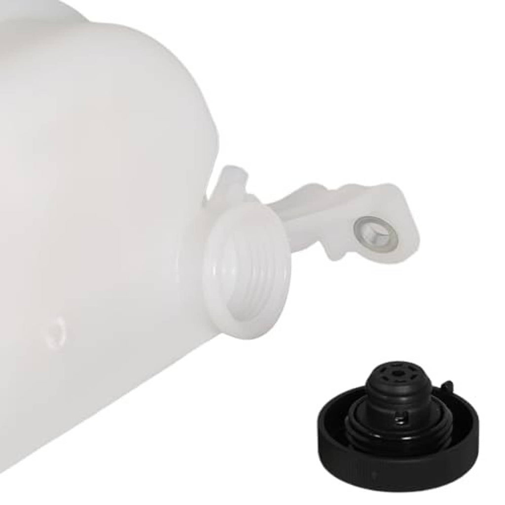 Coolant tank filler neck with threaded cap opening and rubber sealing surface