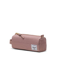Ash rose zip pencil case with Herschel patch and side carry loop
