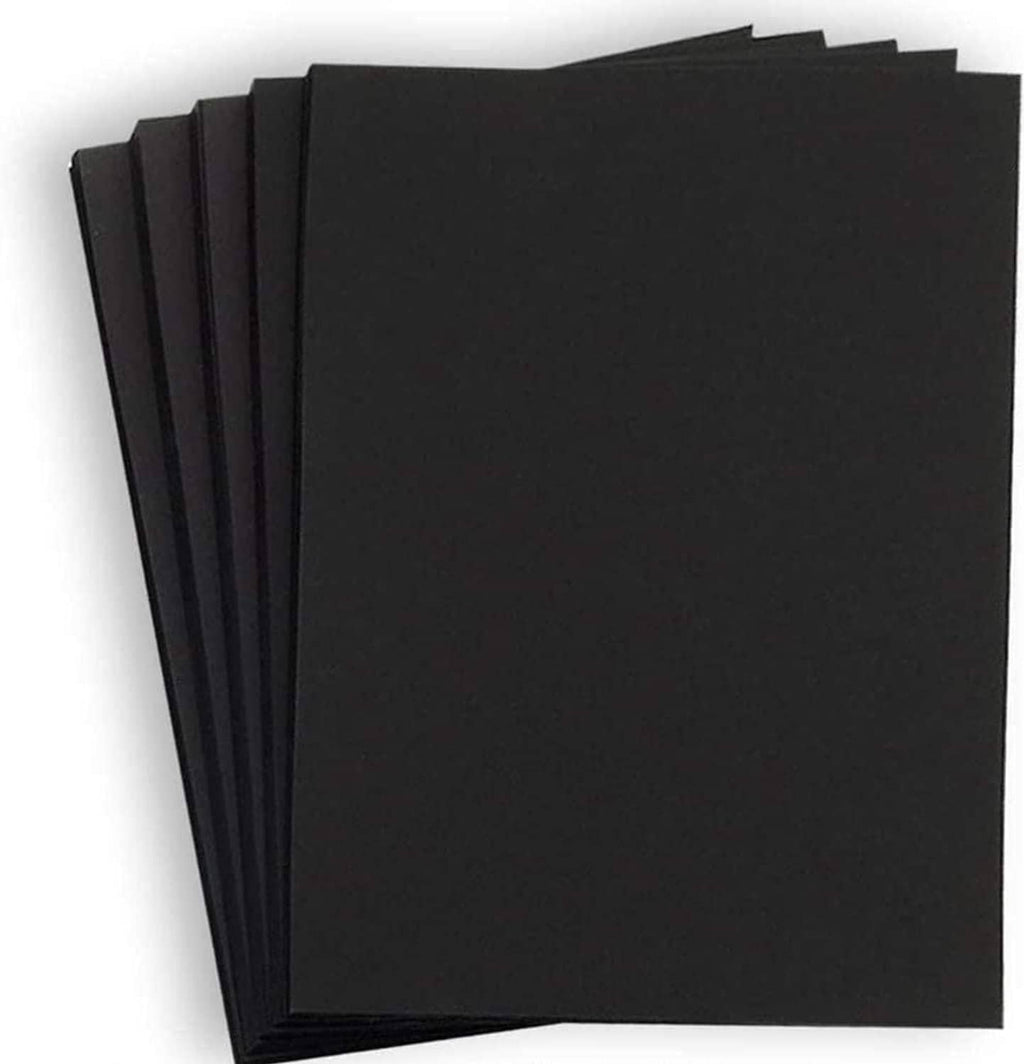 Black cardstock paper stack with square corners