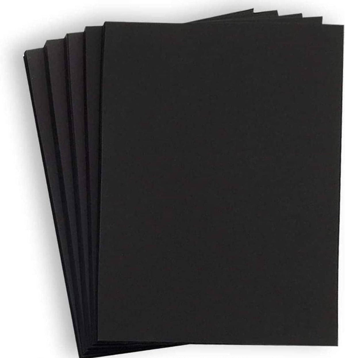 Black cardstock paper stack with square corners
