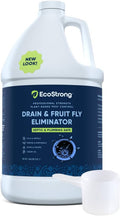EcoStrong drain and fruit fly eliminator bottle with white plastic measuring cup