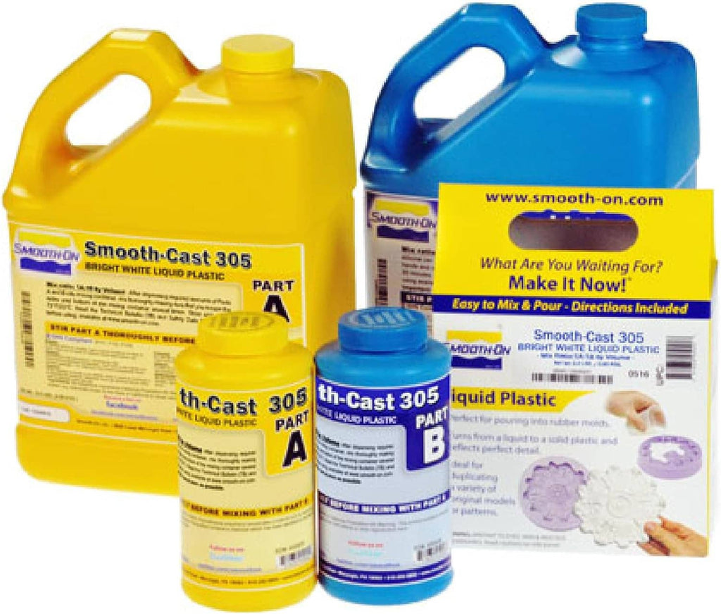 White resin liquid plastic Part A bottle and Part B bottle with boxed instructions