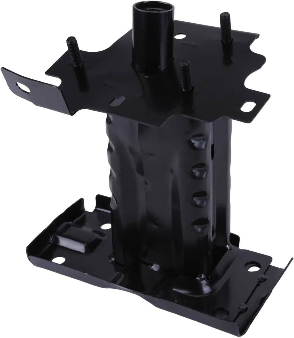 Front bumper reinforcement bracket, black metal base with raised mounting posts