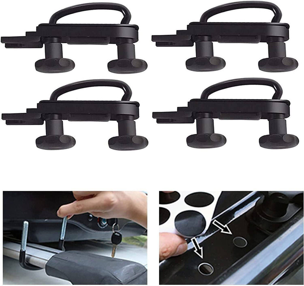 Black U-bolt clamps set of 4 for cargo roof box roof rack mounting