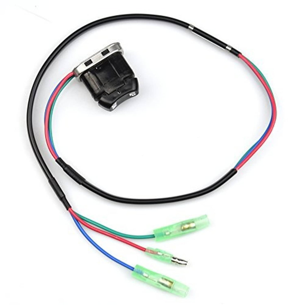 Trim-tilt switch harness with black switch module and green terminal ends