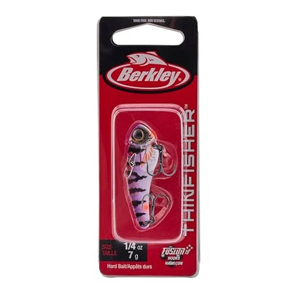 Berkley Thinfisher blade bait lure package card with Fusion19 hooks display