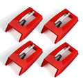 Red record player needles (4-pack) with gray metal shafts in red holders