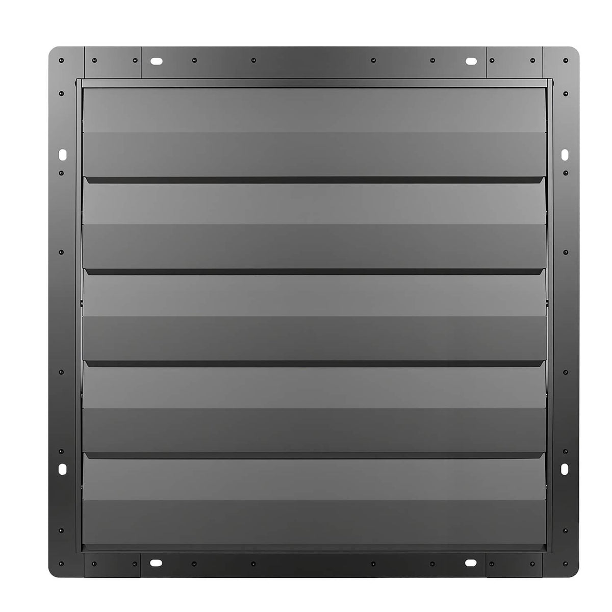 Wall-mount exhaust fan shutter louvers panel with rectangular metal frame