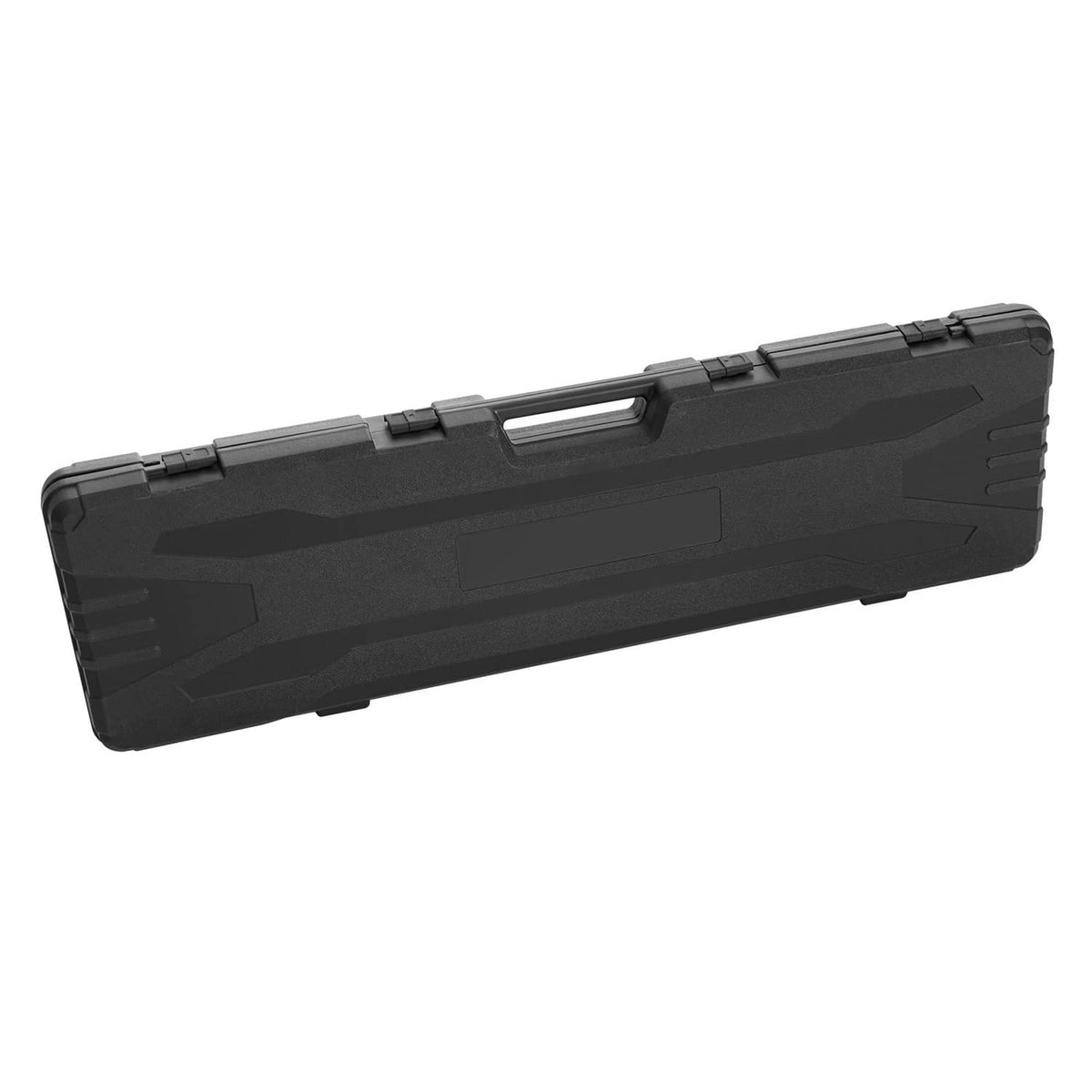 Black plastic drywall skimming blade storage case with handle slots