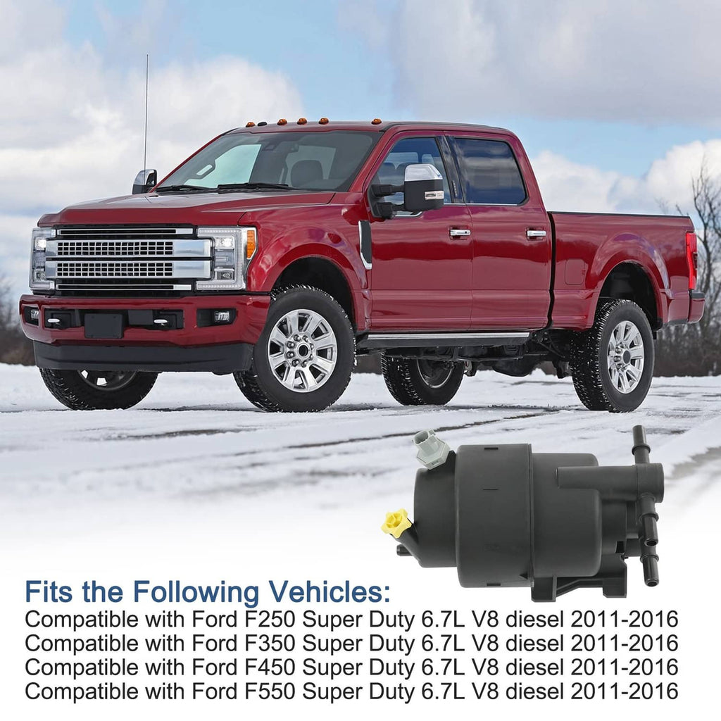 Fuel pump assembly near a pickup truck, black housing with electrical connector