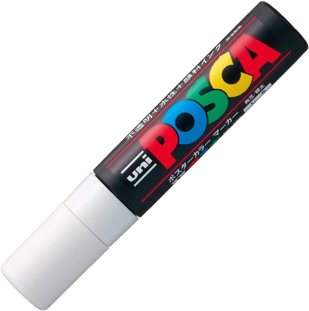 Uni Posca extra bold paint marker, white ink color with black cap