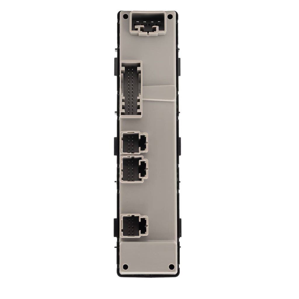 Driver-side power window control switch module with connectors, gray and black