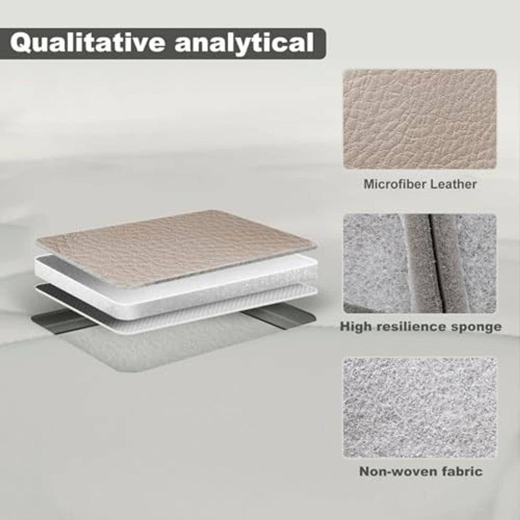 Microfiber leather cushion layers: top leather, high-resilience sponge, non-woven backing