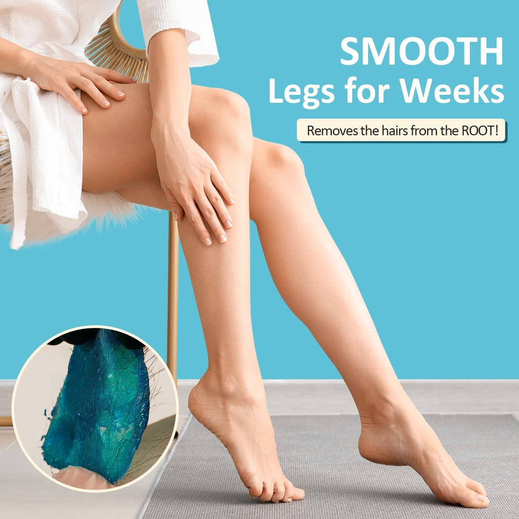 Hair removal result image showing smooth leg skin