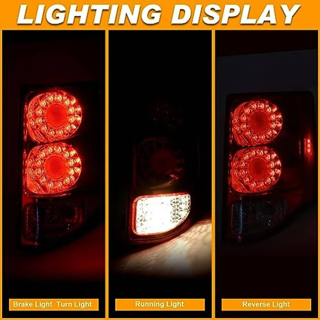 Right rear tail light showing red brake and turn illumination plus white reverse light