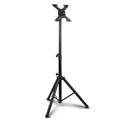 Portable tripod TV stand with VESA mount plate and adjustable center pole, black
