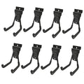 Black small U slatwall hooks, 8-pack bundle of double prong hangers