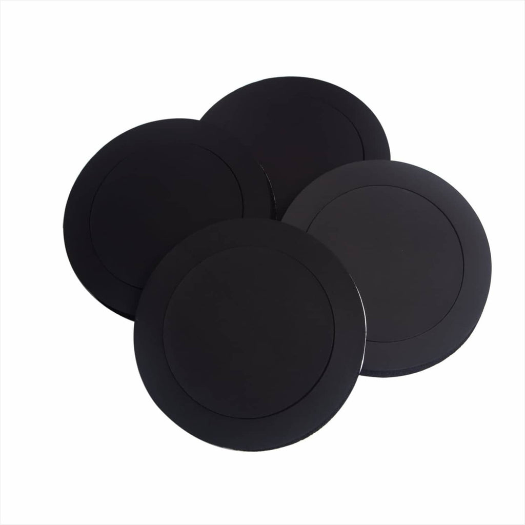 Black self-adhesive speaker foam rings, round bass blockers set of four