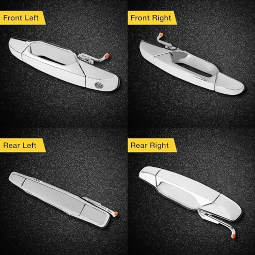 Four chrome exterior door handles, front left/right and rear left/right