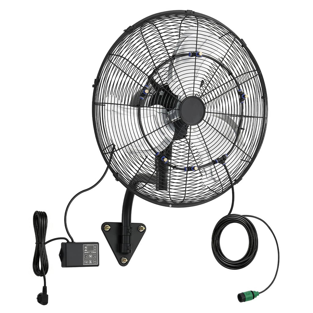 Uimoso 20-inch wall fan with metal grille, bracket, remote, and power cord set