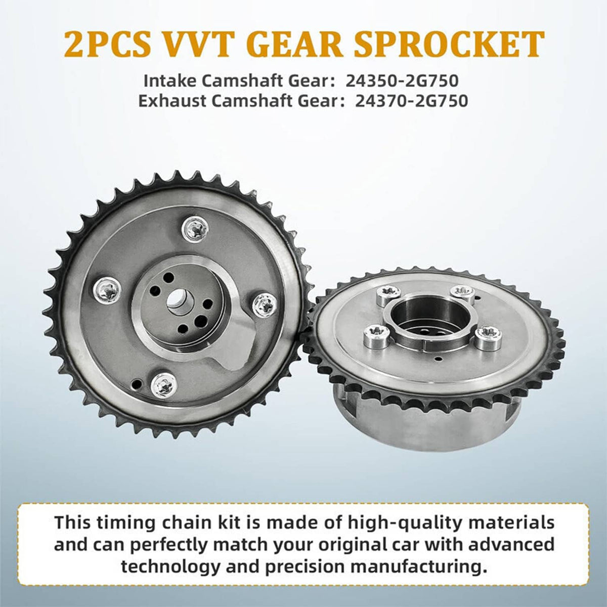 Timing chain kit VVT gear sprockets, intake and exhaust camshaft gear set