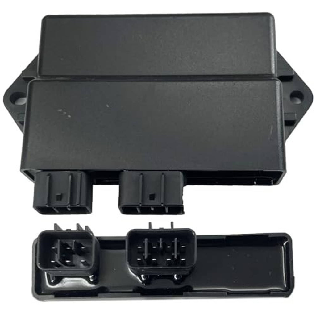 Black CDI ignition module with two front connector slots and open terminal area