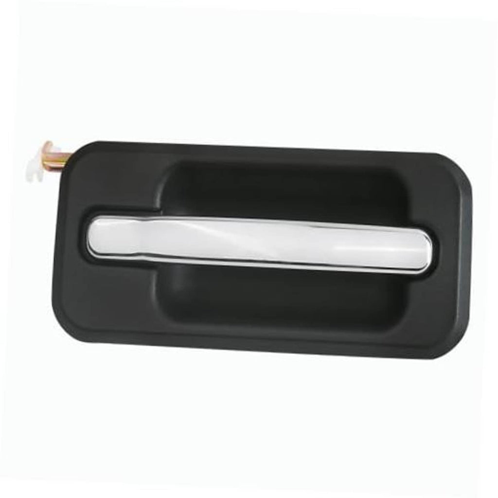 Black exterior door handle cover with chrome pull bar