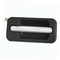 Black exterior door handle cover with chrome pull bar