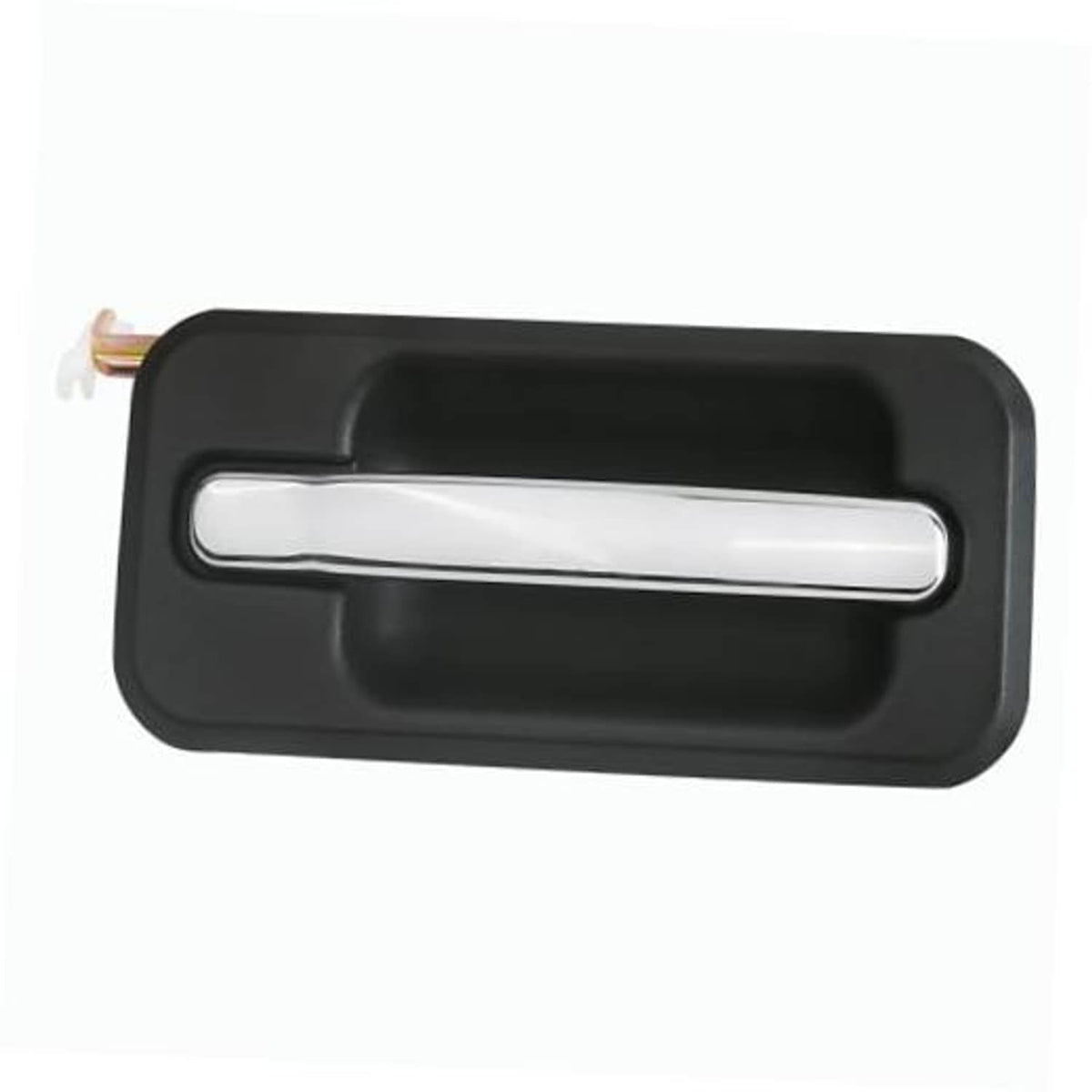 Black exterior door handle cover with chrome pull bar