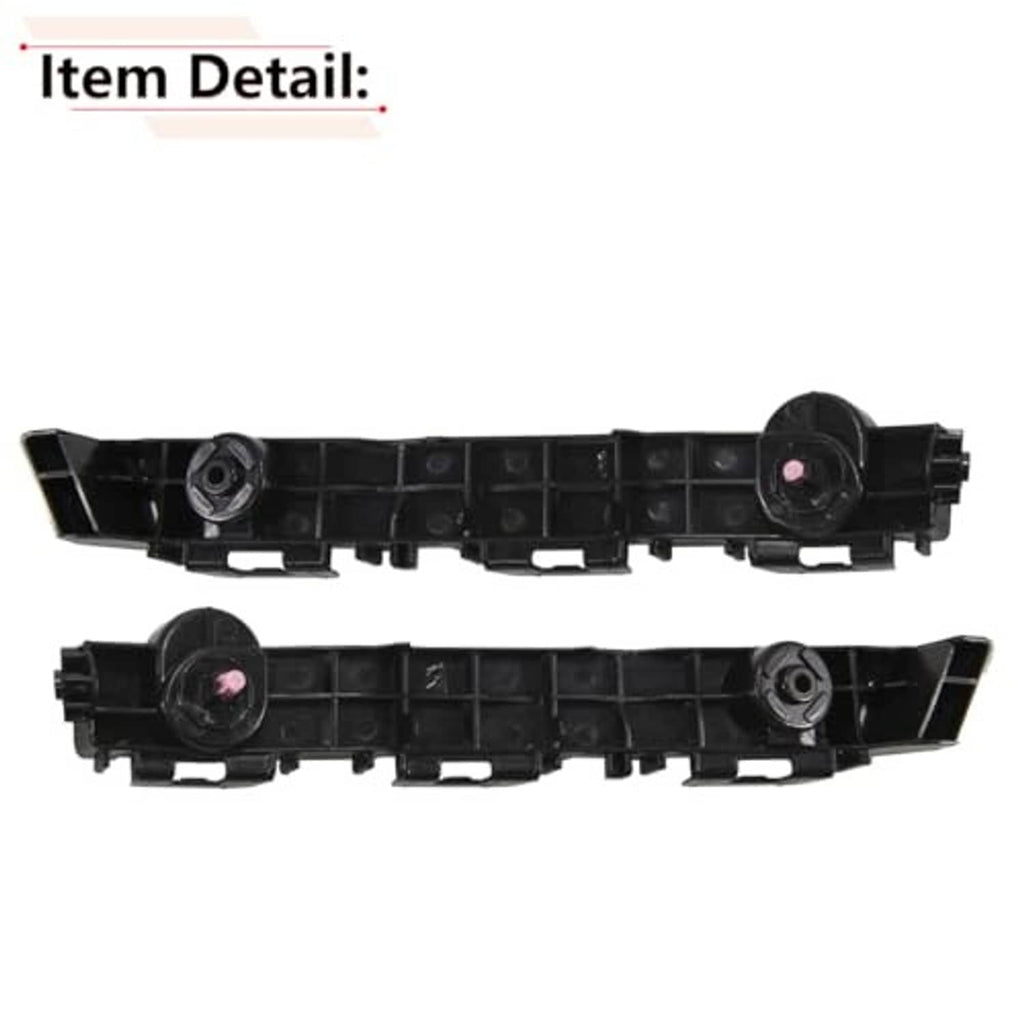 Black front bumper bracket pair with circular hardware mounts and grid channel sections