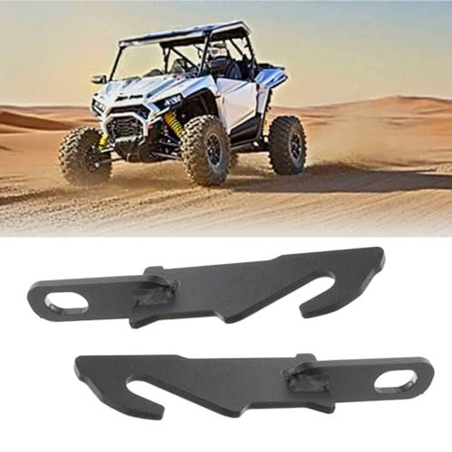 Pair of black door latch extenders with vent tabs, anti-rust metal brackets