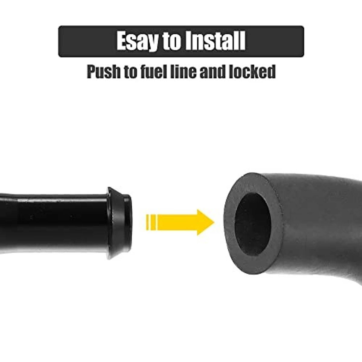 Black hose fitting adapter showing barbed end and swivel elbow connection