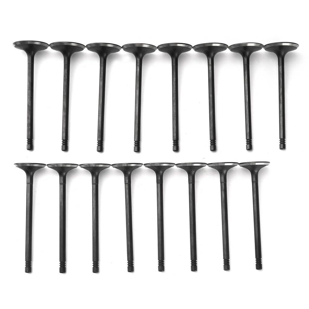 Set of black valve lifters with wide circular heads and long stems