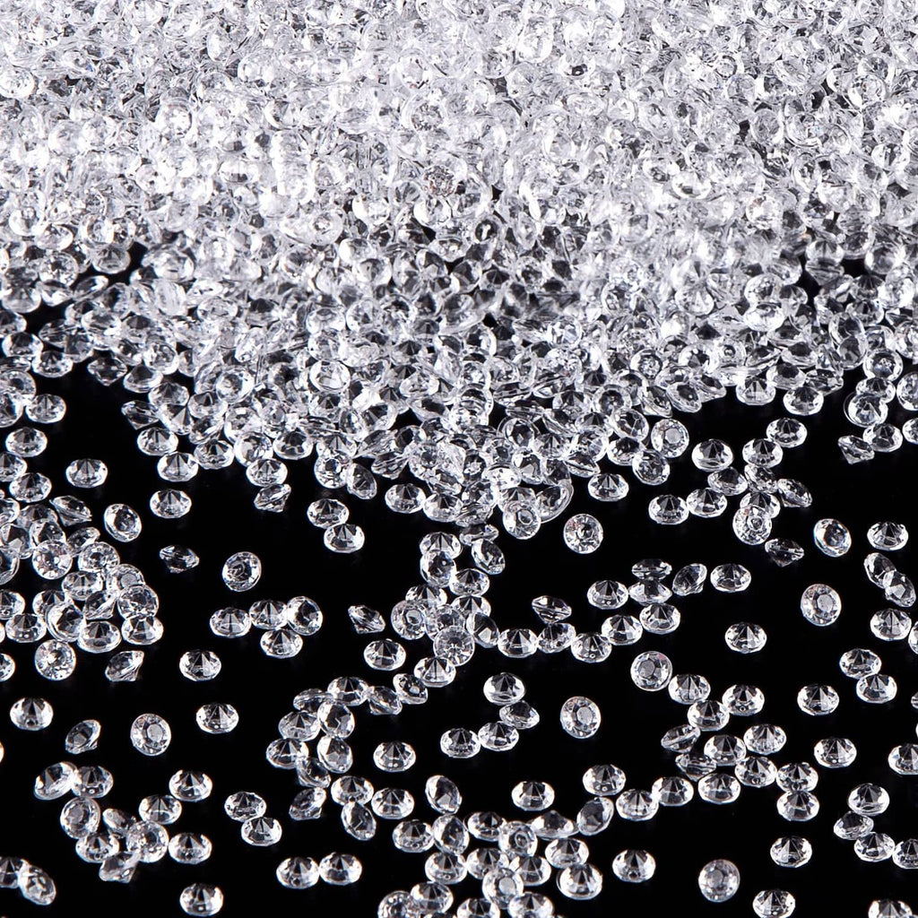 Clear faux rhinestone beads, round 4.5mm size, densely scattered