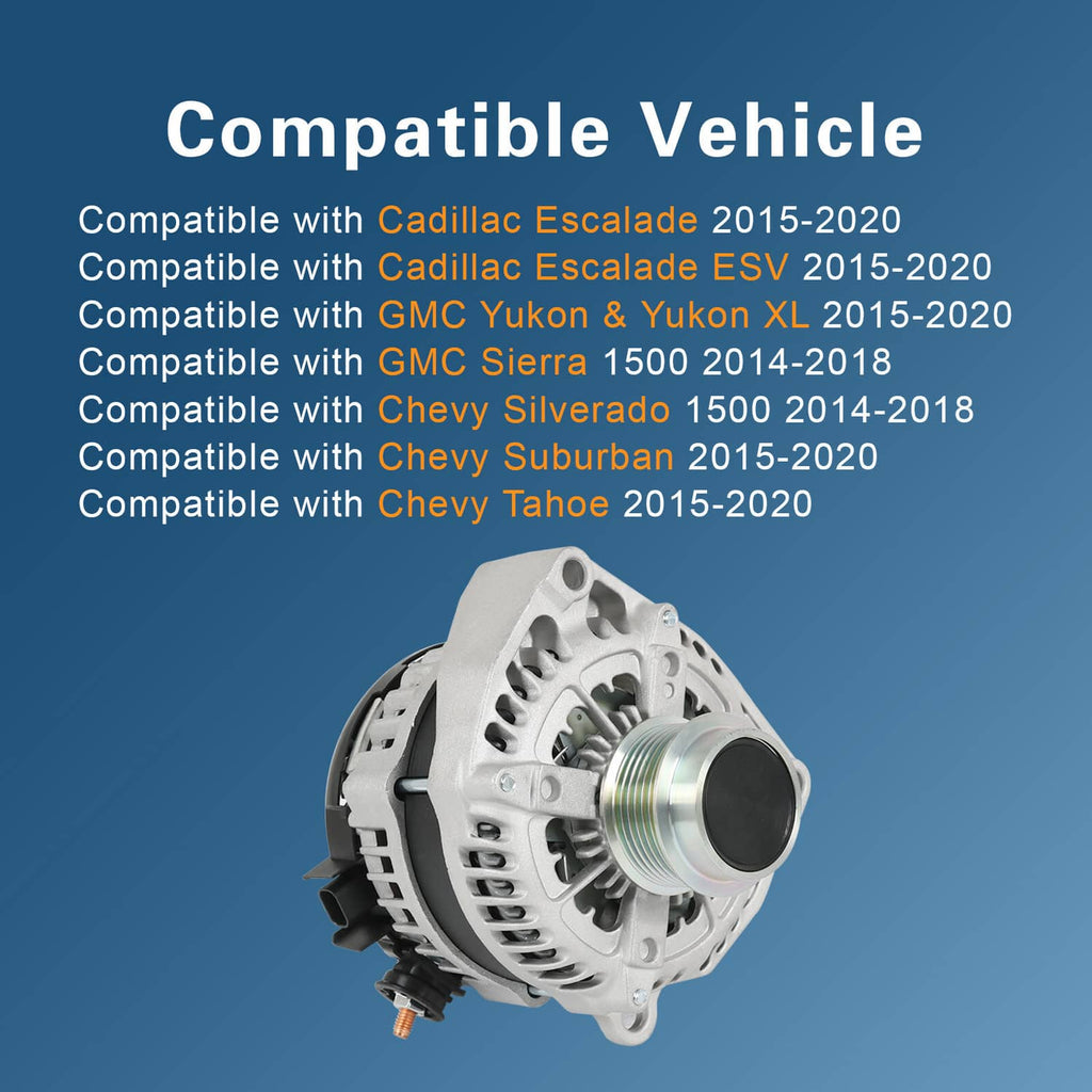 Alternator unit with silver front pulley and black fan housing
