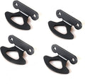 Set of black truck bed tie-down hook anchors with mounting holes for inner bed use