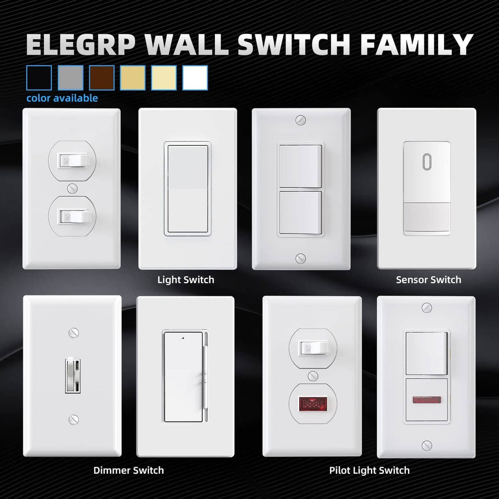 Matte white wall light switch with rectangular rocker, shown in matching family