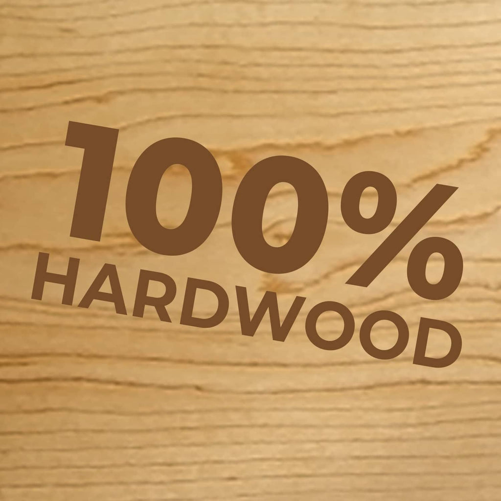 100% hardwood golf tee, natural wood material statement on the tee.