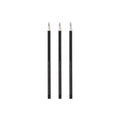 Three black ink gel pen refills with 0.7mm tips