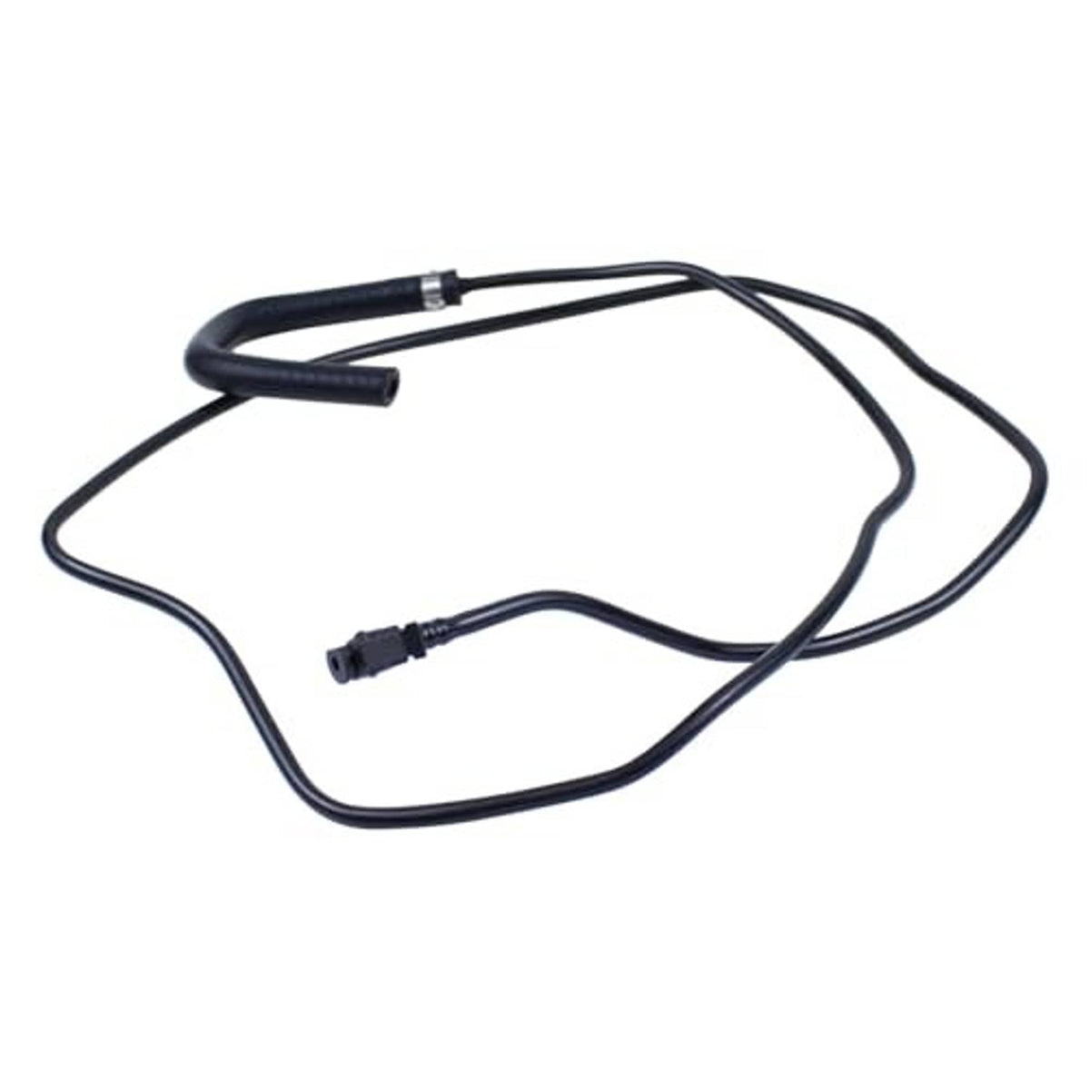 Radiator overflow hose set with black rubber tubing, straight ends, and connector plugs