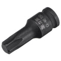 T50 Torx impact bit socket with black finish and drive tip for screw fastening