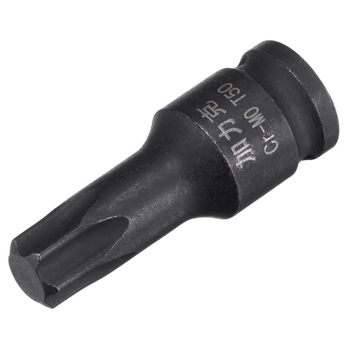 T50 Torx impact bit socket with black finish and drive tip for screw fastening