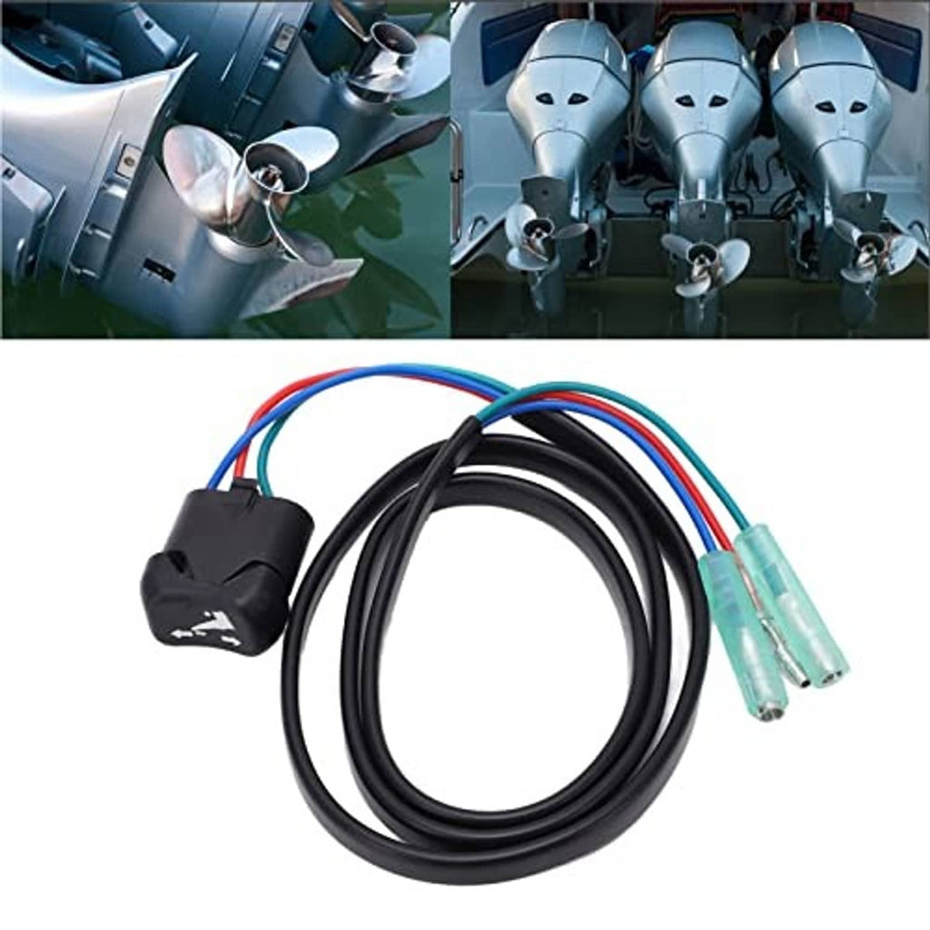 Tilt switch wiring harness with black connector and green terminal ends