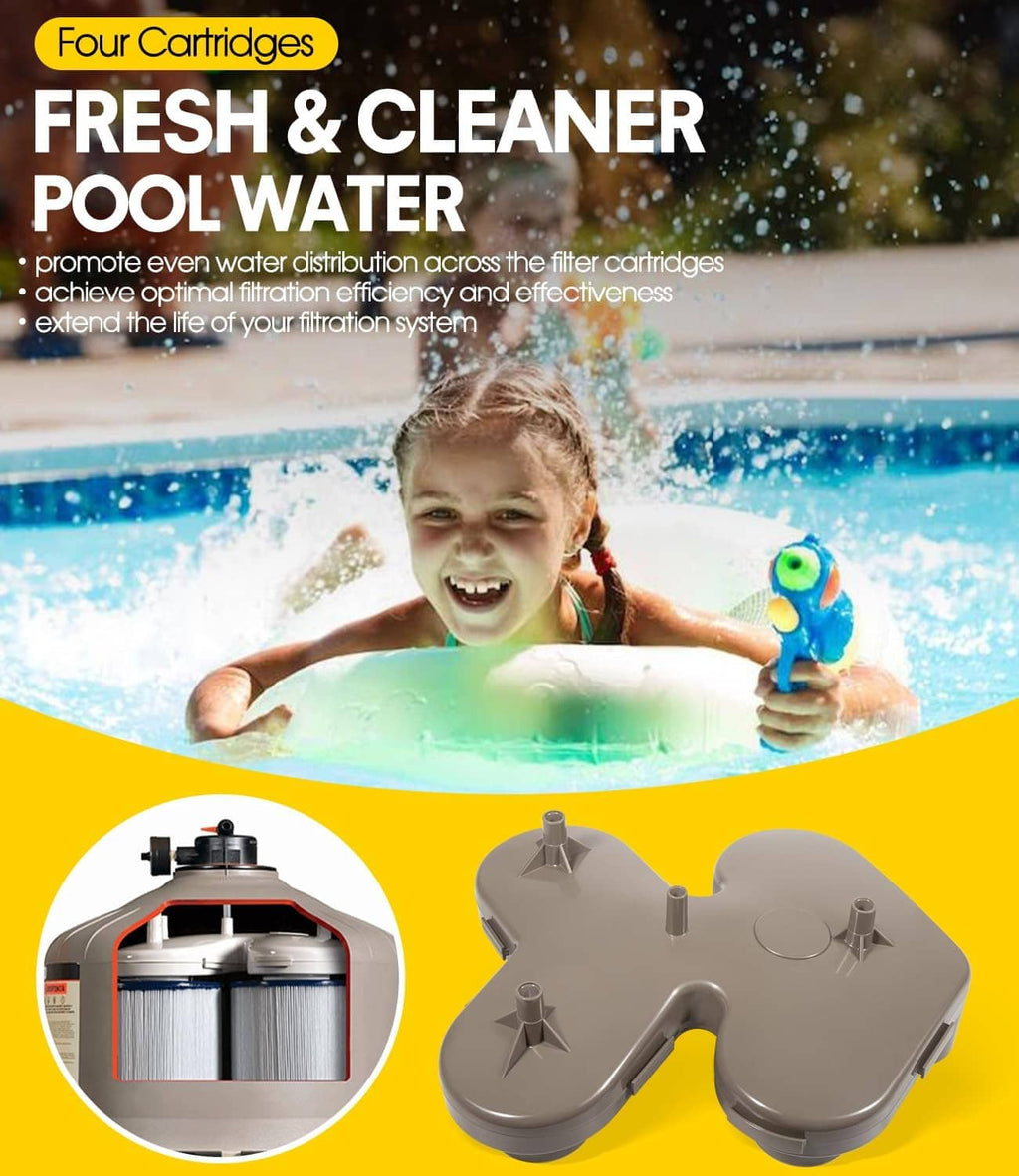 Gray multi-port plastic pool filter top manifold replacement